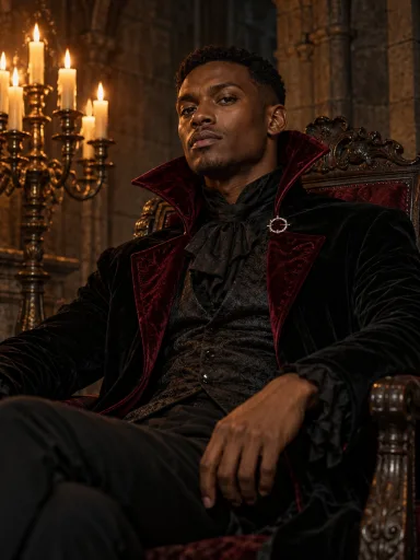 Candlelit Vampire — AI-generated costume illustrations · your result will vary
