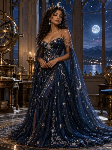 Cosmic Princess — AI-generated costume illustrations · your result will vary