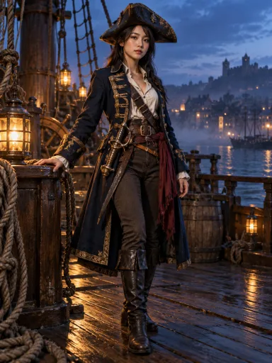 Moonlit Pirate Captain — AI-generated costume illustrations · your result will vary