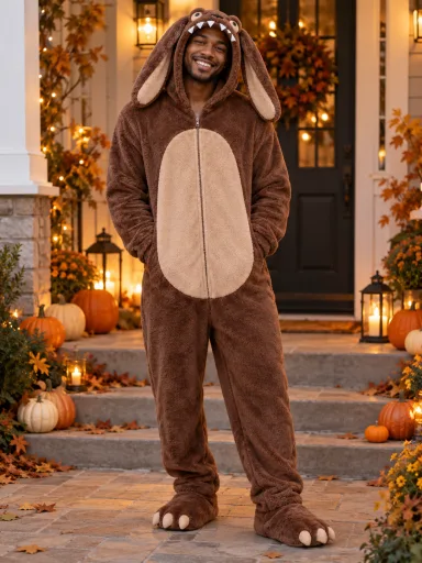 Plush Monster Hood — AI-generated costume illustrations · your result will vary