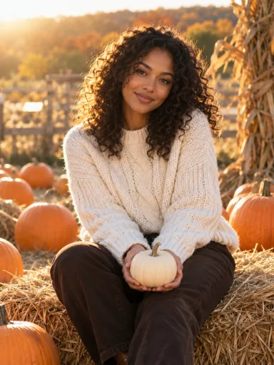 Pumpkin Patch Knit — AI-generated costume illustrations · your result will vary