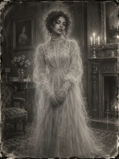 Victorian Ghost Portrait — AI-generated costume illustrations · your result will vary